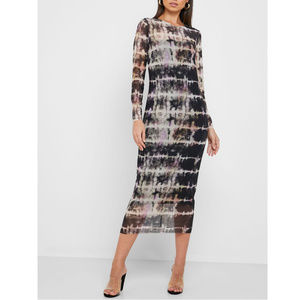 nwt Topshop Sheer Tie Dye Midi Dress 8-10